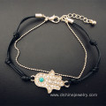 Hamsa Hand Bracelet Charms Evil Eye Chain Leather Bracelet